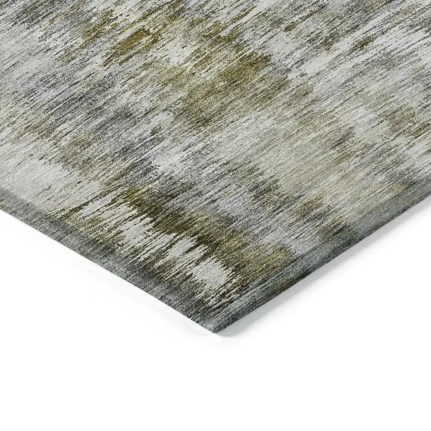Brown And Taupe Abstract Washable Indoor Outdoor Area Rug Photo 5