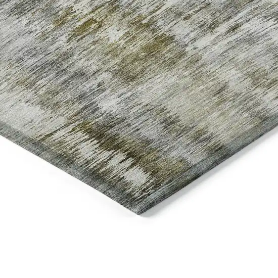 Brown And Taupe Abstract Washable Indoor Outdoor Area Rug Photo 5