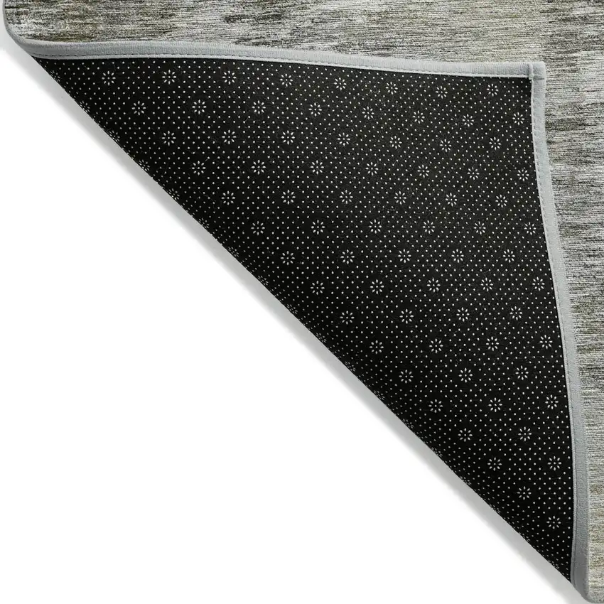 Brown And Taupe Abstract Washable Indoor Outdoor Area Rug Photo 4