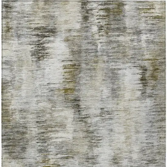 Brown And Taupe Abstract Washable Indoor Outdoor Area Rug Photo 6