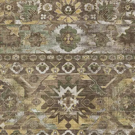 Brown And Taupe Cactus Washable Indoor Outdoor Area Rug Photo 2