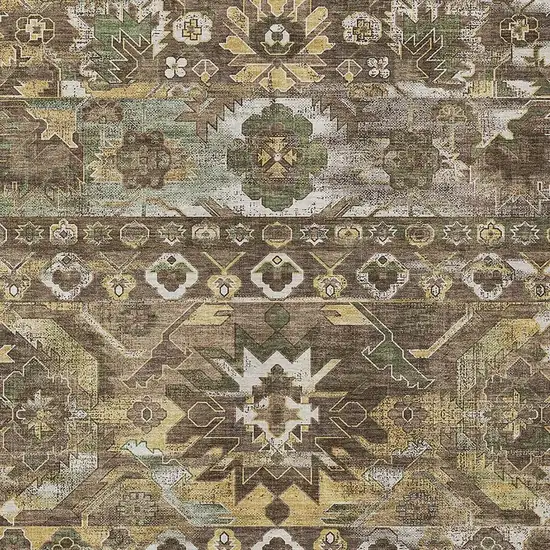 Brown And Taupe Cactus Washable Indoor Outdoor Area Rug Photo 2