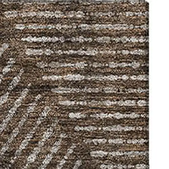Brown And Taupe Geometric Washable Area Rug With UV Protection Photo 4