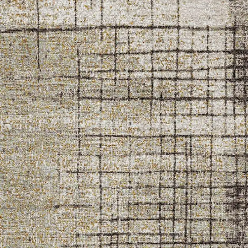 Brown And Taupe Geometric Washable Area Rug With UV Protection Photo 4