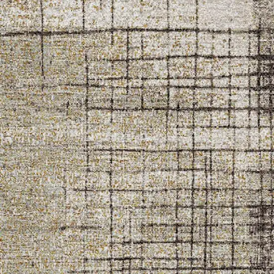 Brown And Taupe Geometric Washable Area Rug With UV Protection Photo 4