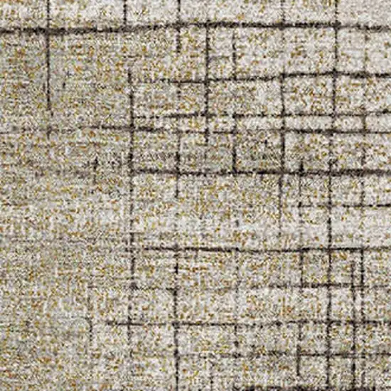 Brown And Taupe Geometric Washable Area Rug With UV Protection Photo 3