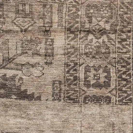 Brown And Taupe Oriental Washable Area Rug With UV Protection Photo 2