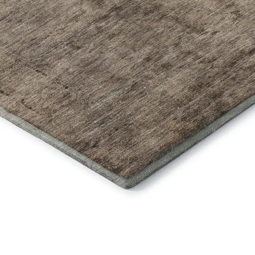 Brown And Taupe Oriental Washable Area Rug With UV Protection Photo 7