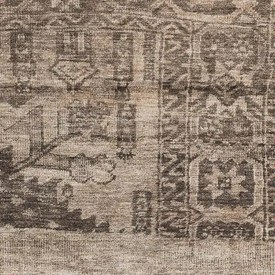 Brown And Taupe Oriental Washable Area Rug With UV Protection Photo 2