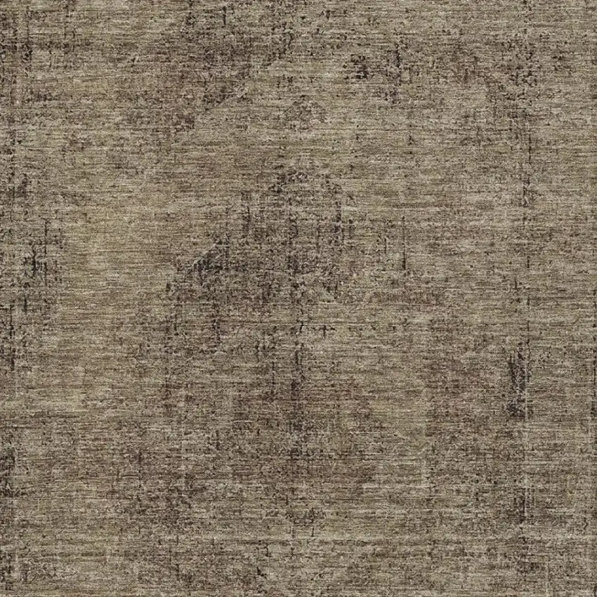 Brown And Taupe Oriental Washable Indoor Outdoor Area Rug Photo 3