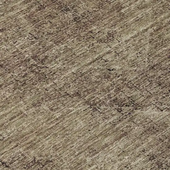 Brown And Taupe Oriental Washable Indoor Outdoor Area Rug Photo 6