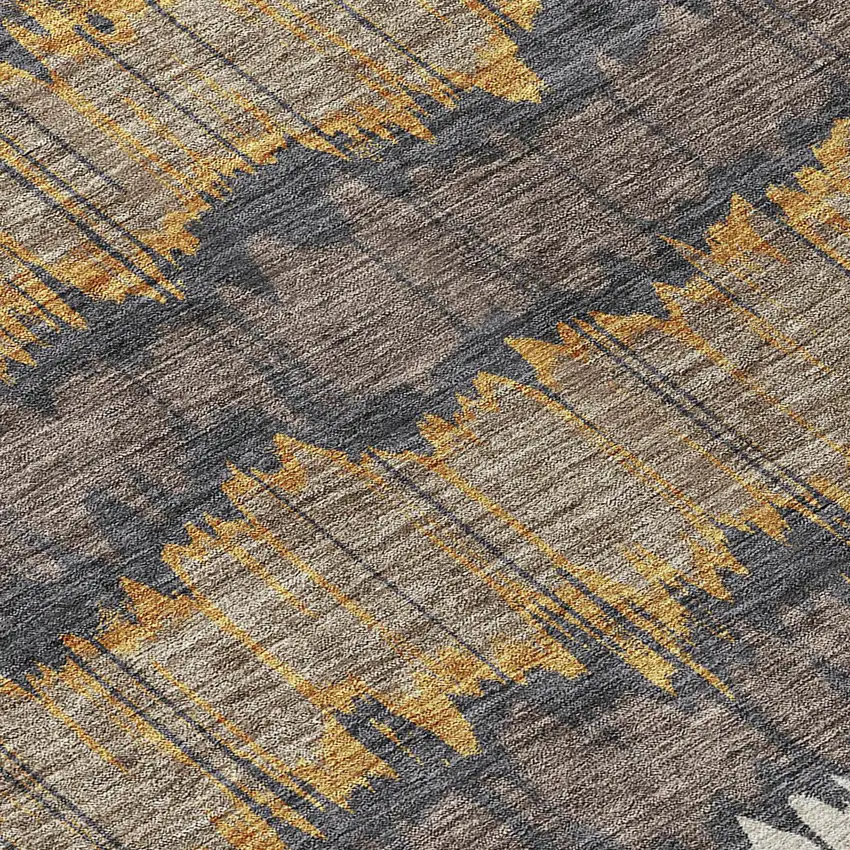 Brown And Taupe Striped Washable Indoor Outdoor Area Rug Photo 5