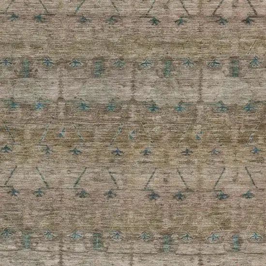 Brown And Taupe Tribal Washable Indoor Outdoor Area Rug Photo 3