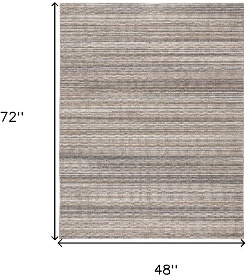 Brown And Taupe Wool Hand Woven Stain Resistant Area Rug Photo 10