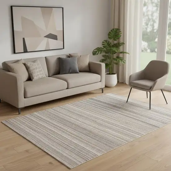 Brown And Taupe Wool Hand Woven Stain Resistant Area Rug Photo 1