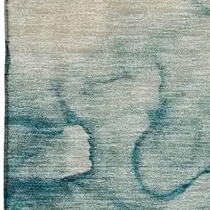 Photo of Brown And Teal Abstract Washable Area Rug With UV Protection