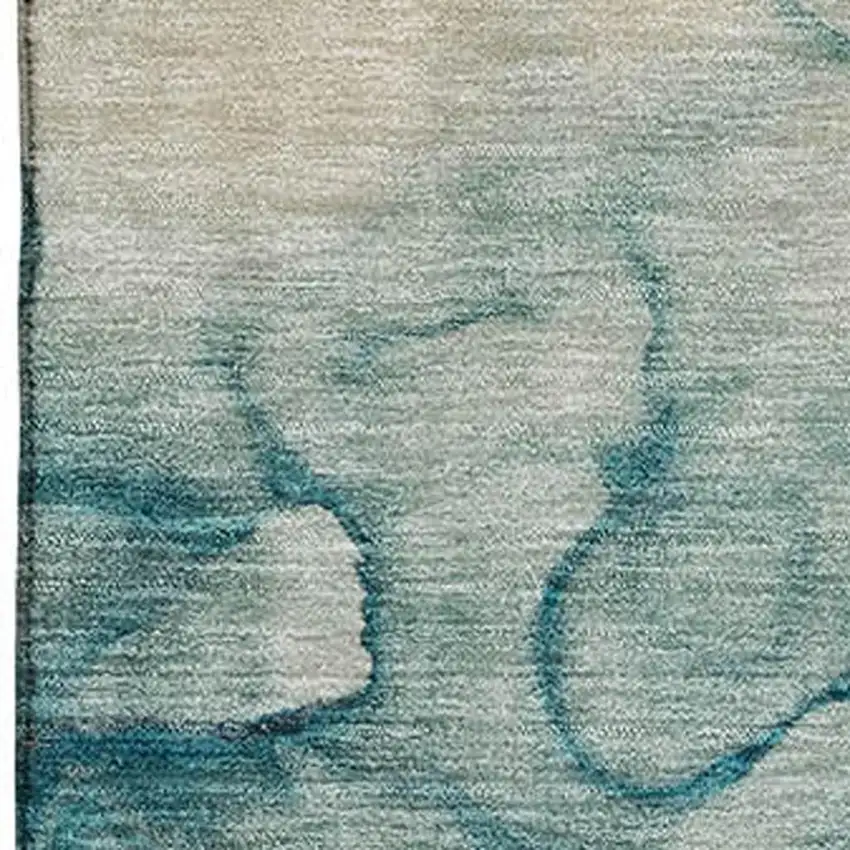 Brown And Teal Abstract Washable Area Rug With UV Protection Photo 3