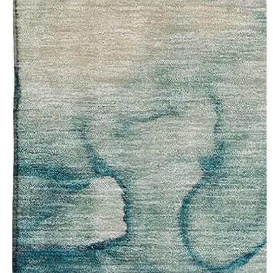 Brown And Teal Abstract Washable Area Rug With UV Protection Photo 3