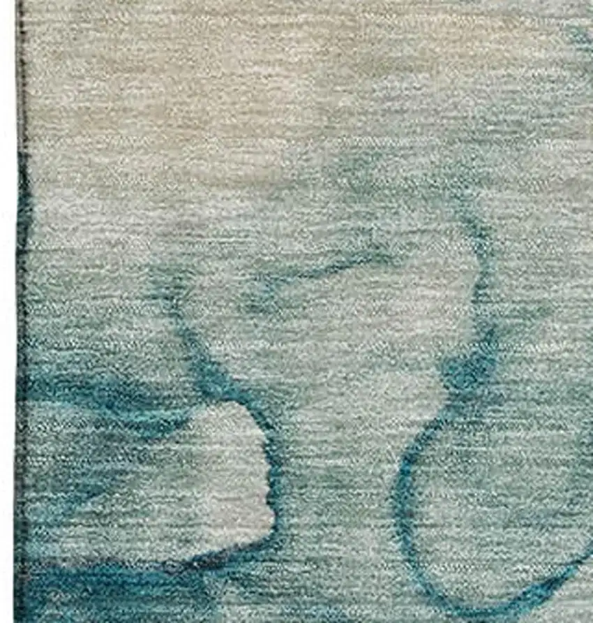 Brown And Teal Abstract Washable Area Rug With UV Protection Photo 3