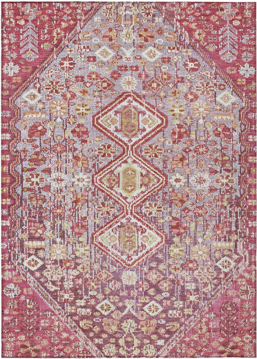 Brown And Wheat Aztec Washable Indoor Outdoor Area Rug Photo 1