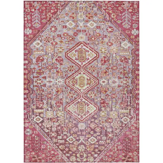 Brown And Wheat Aztec Washable Indoor Outdoor Area Rug Photo 1