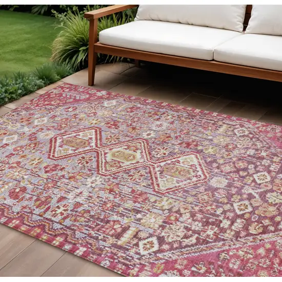 Brown And Wheat Aztec Washable Indoor Outdoor Area Rug Photo 2