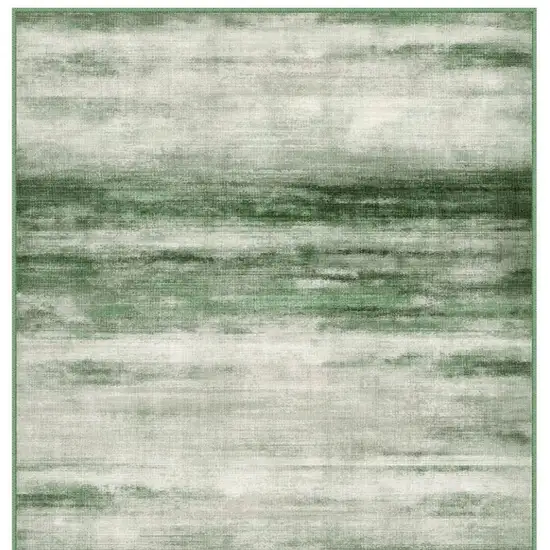 Green And Ivory Abstract Washable Area Rug Photo 3