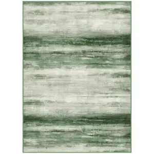 Photo of Brown And White Abstract Washable Area Rug