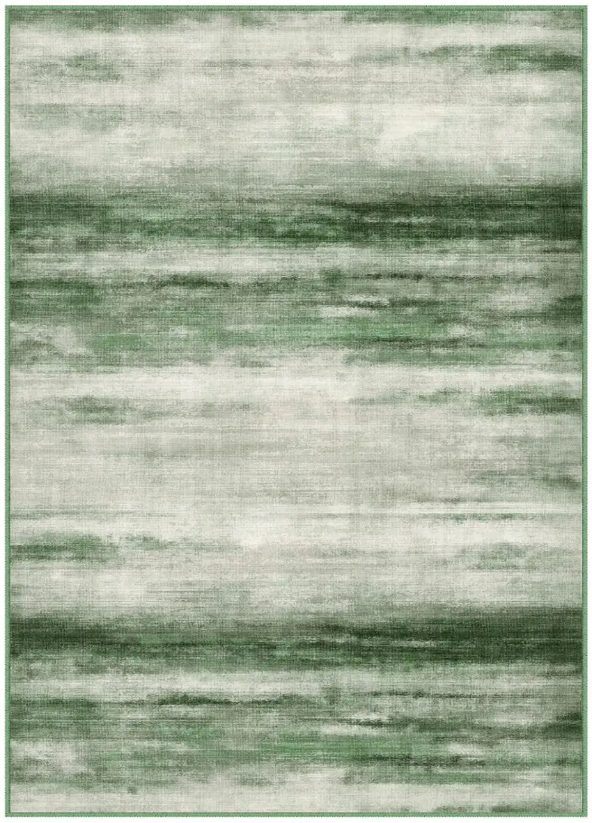 Brown And White Abstract Washable Area Rug Photo 1