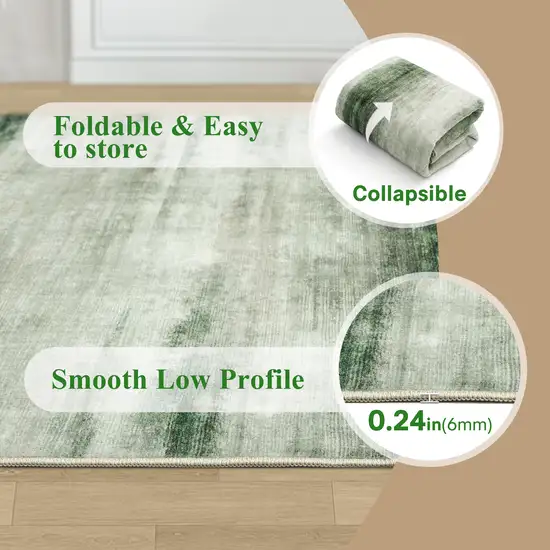 Brown And White Abstract Washable Area Rug Photo 5