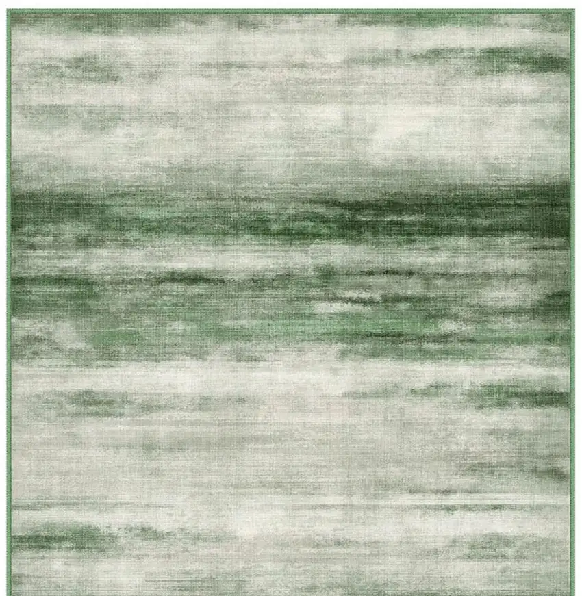 Brown And White Abstract Washable Area Rug Photo 3