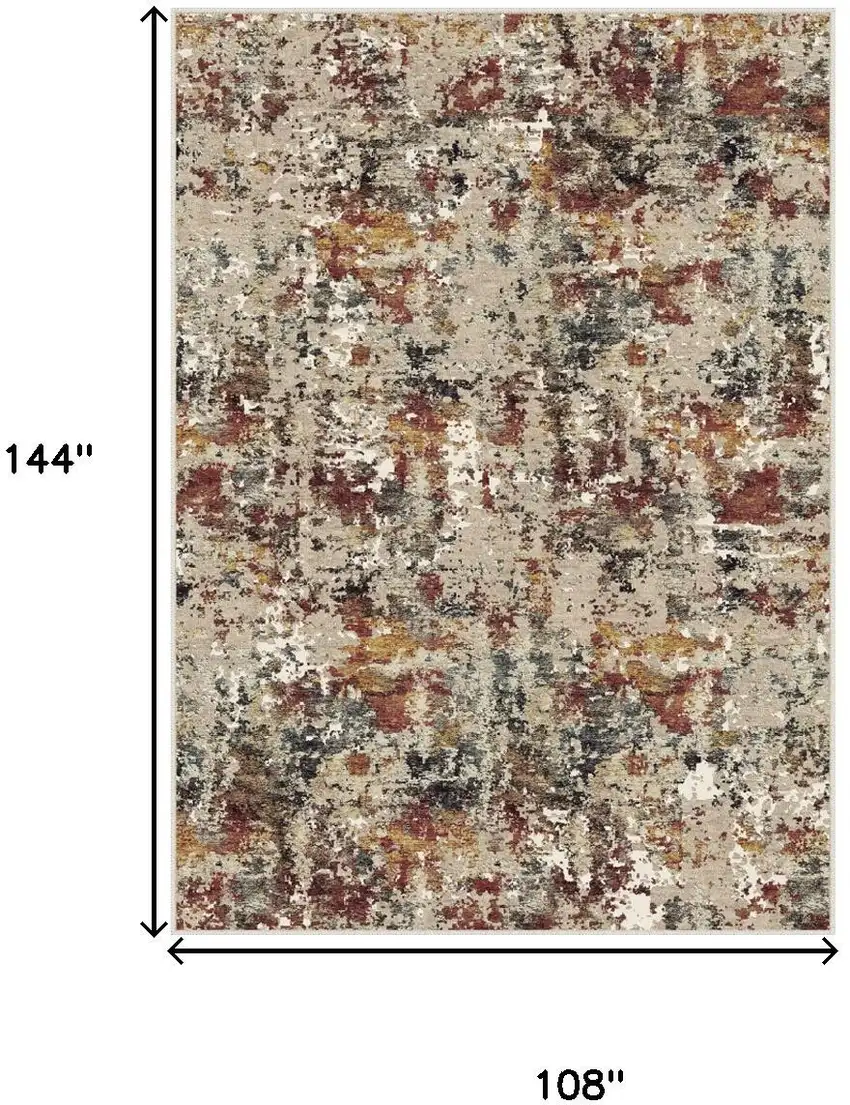 Brown And White Abstract Washable Area Rug Photo 9