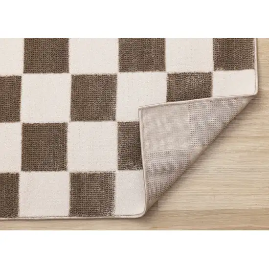 Brown And White Geometric Area Rug Photo 9