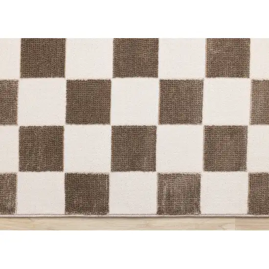 Brown And White Geometric Area Rug Photo 9