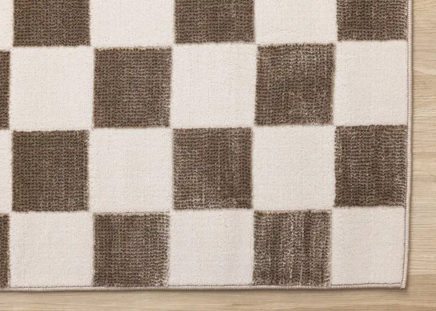 Brown And White Geometric Area Rug Photo 8