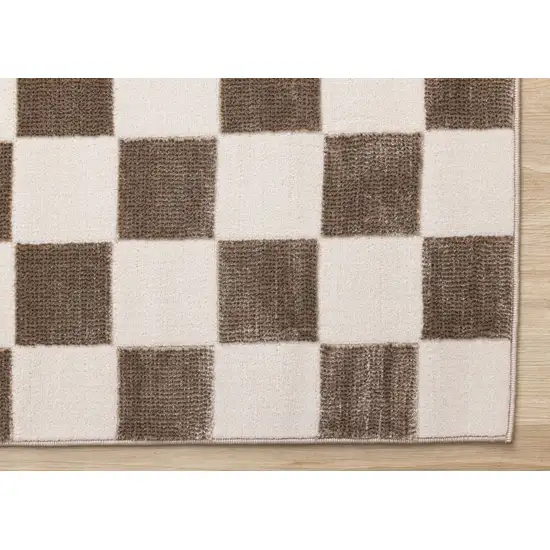 Brown And White Geometric Area Rug Photo 9