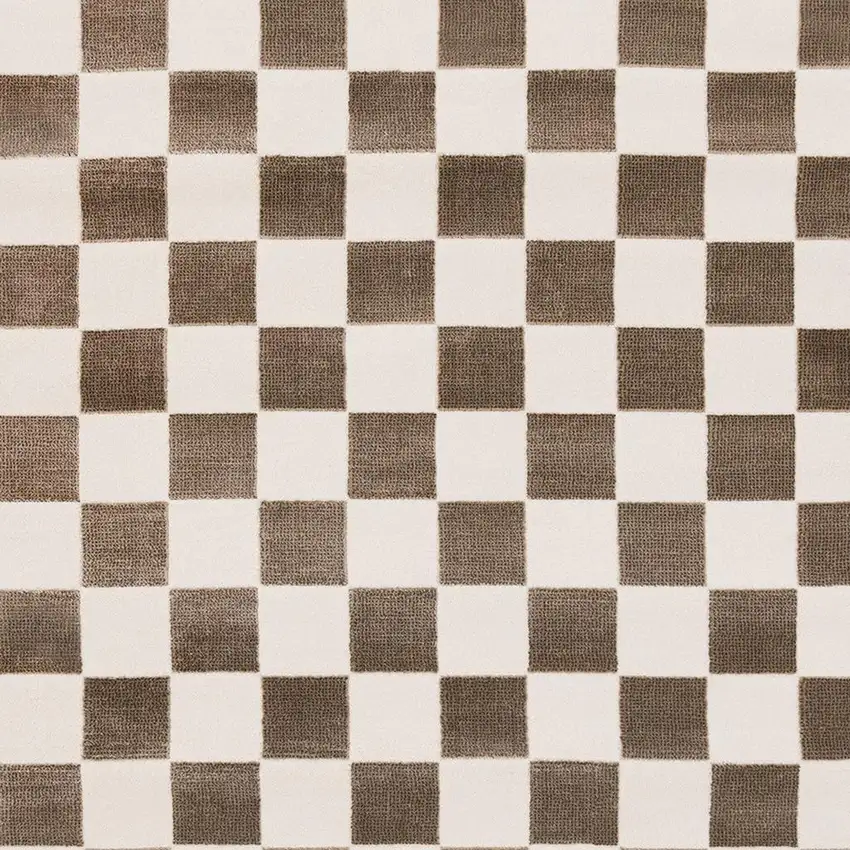 Brown And White Geometric Area Rug Photo 4