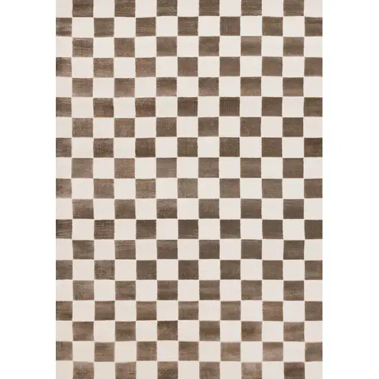 Brown And White Geometric Area Rug Photo 2