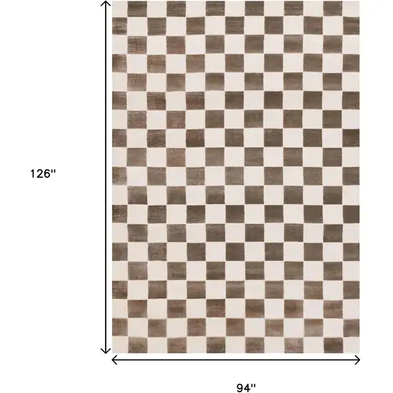 Brown And White Geometric Area Rug Photo 3
