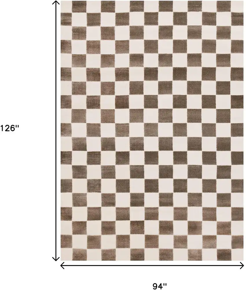 Brown And White Geometric Area Rug Photo 3