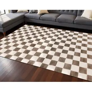 Photo of Brown And White Geometric Area Rug