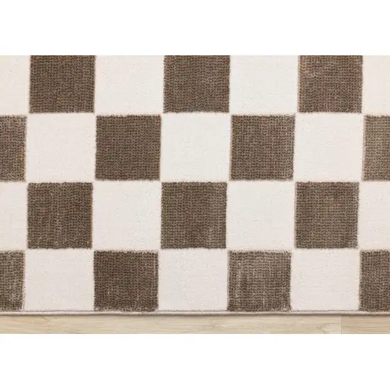 Brown And White Geometric Area Rug Photo 8
