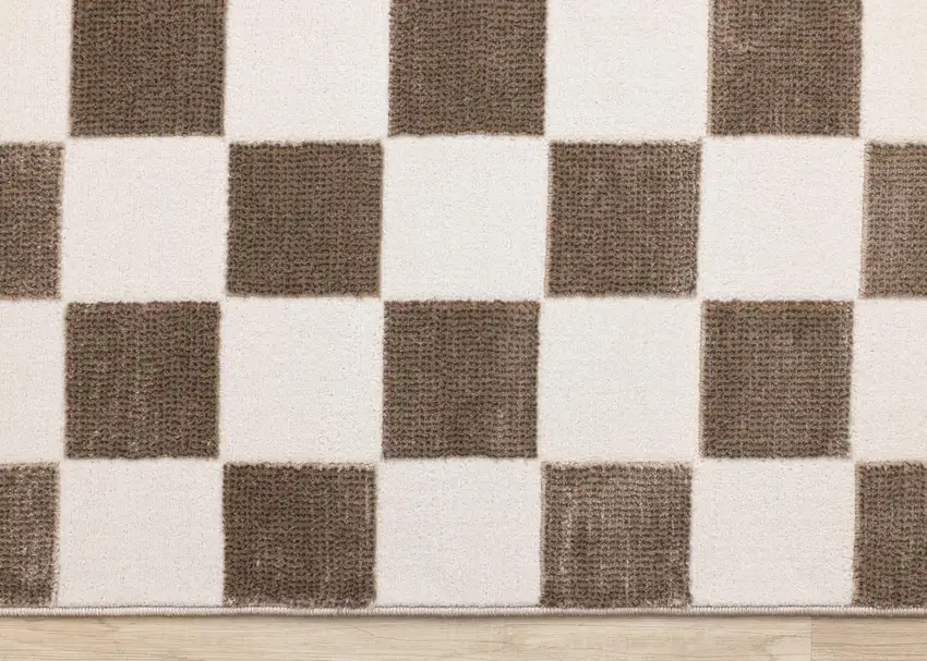 Brown And White Geometric Area Rug Photo 8
