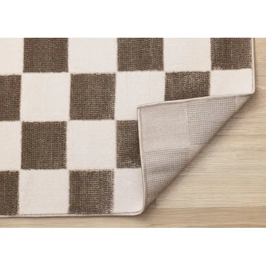 Brown And White Geometric Area Rug Photo 7
