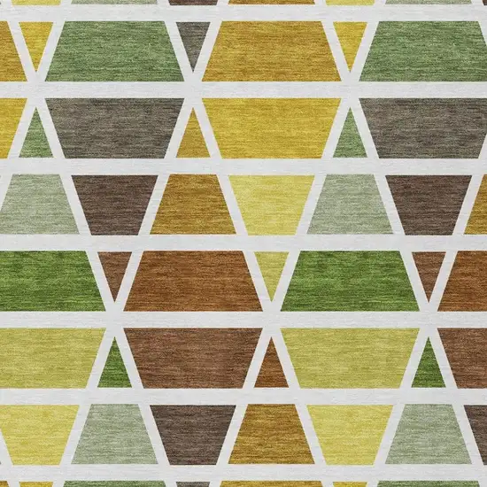 Brown And White Geometric Washable Indoor Outdoor Area Rug Photo 3