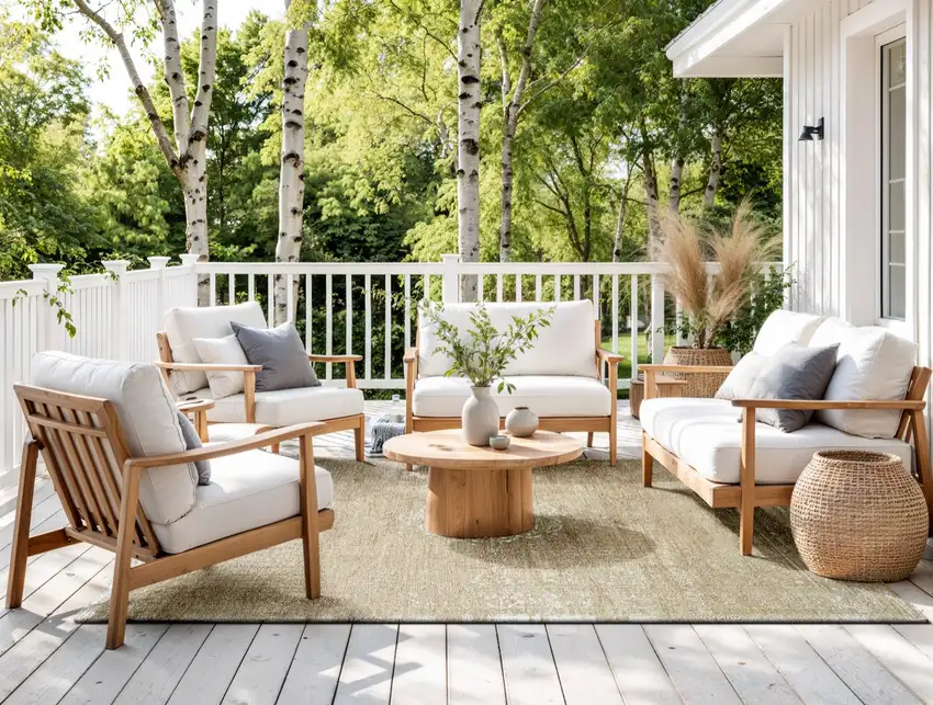 Brown And White Medallion Washable Area Rug With UV Protection Photo 7