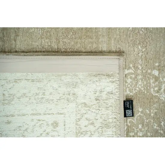 Brown And White Medallion Washable Area Rug With UV Protection Photo 6