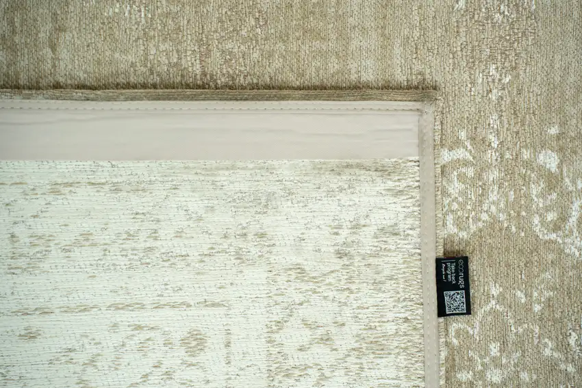 Brown And White Medallion Washable Area Rug With UV Protection Photo 7