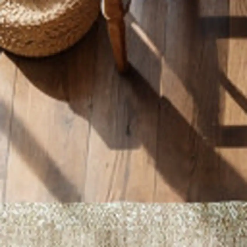 Brown And White Medallion Washable Area Rug With UV Protection Photo 6