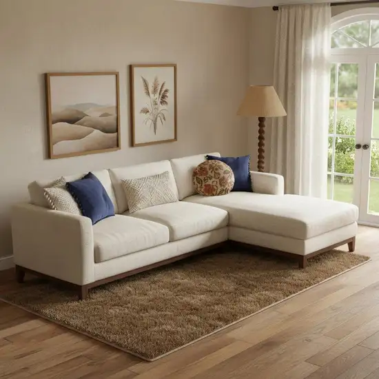 Brown And White Wool Oriental Hand Tufted Area Rug Photo 1